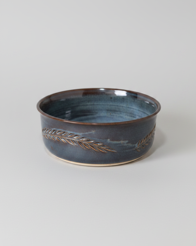 Wheat Design Straight Sided Server Midnight Blue