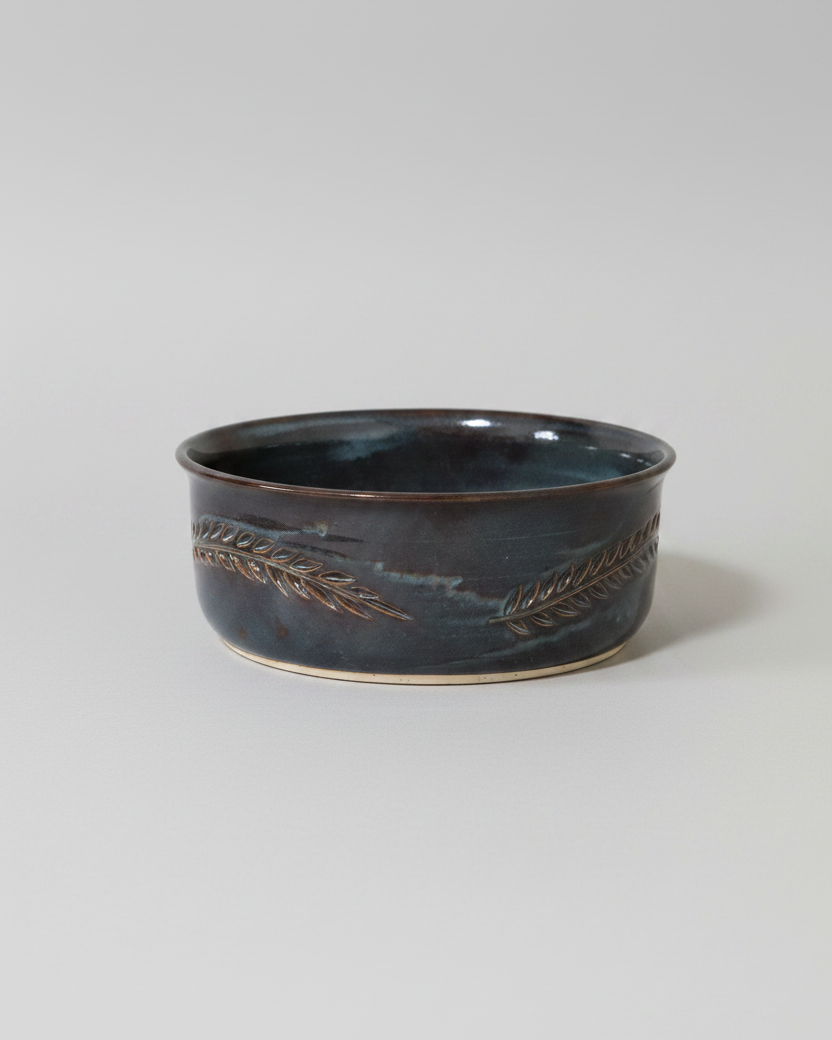 Wheat Design Straight Sided Server Midnight Blue
