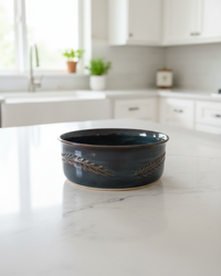 Wheat Design Straight Sided Server Midnight Blue