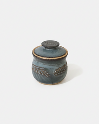 Wheat Design Sugar Bowl Denim Blue