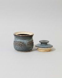 Wheat Design Sugar Bowl Denim Blue
