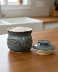 Wheat Design Sugar Bowl Denim Blue