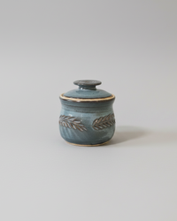 Wheat Design Sugar Bowl Denim Blue