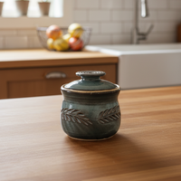 Wheat Design Sugar Bowl Denim Blue