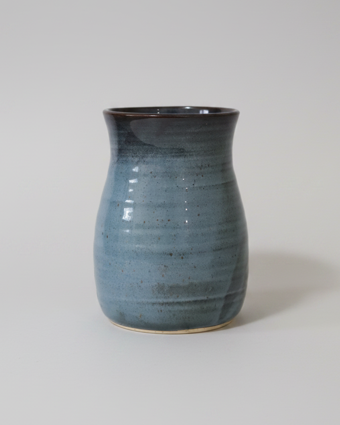Wheat Design Vase Crystal Blue