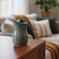 Wheat Design Vase Denim Blue