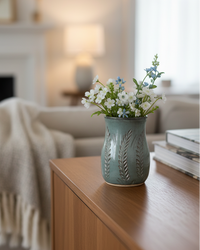 Wheat Design Vase Denim Blue