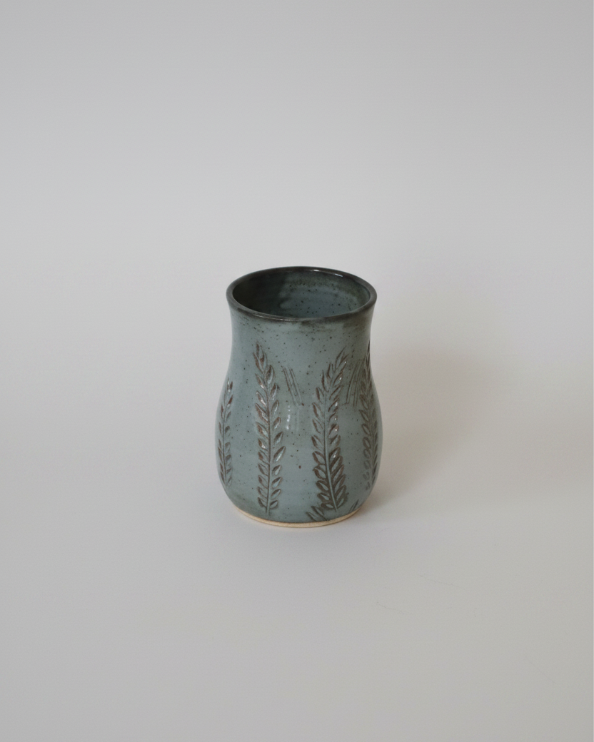 Wheat Design Vase Denim Blue