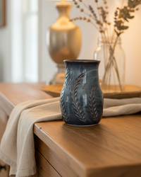 Wheat Design Vase Midnight Blue