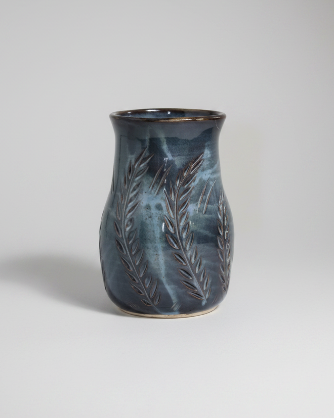 Wheat Design Vase Midnight Blue