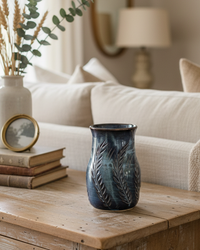 Wheat Design Vase Midnight Blue
