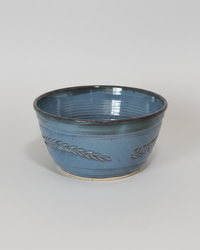 Wheat Design Bowl Crystal Blue 10"Dia