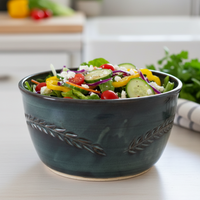 Wheat Design Bowl Midnight Blue 9"Dia