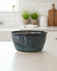 Wheat Design Bowl Midnight Blue 9"Dia