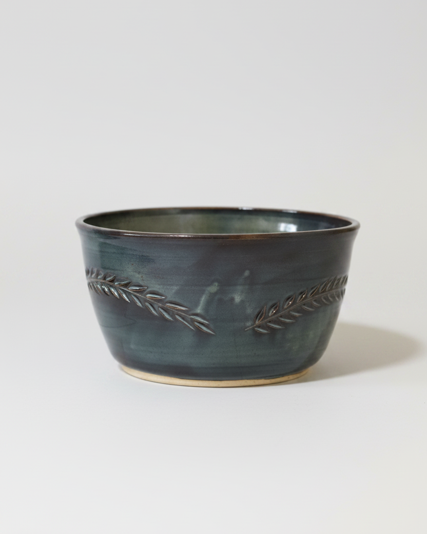 Wheat Design Bowl Midnight Blue 9"Dia
