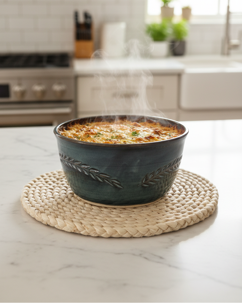 Wheat Design Bowl Midnight Blue 9"Dia