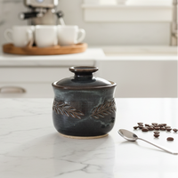 Wheat Design Sugar Bowl Midnight Blue