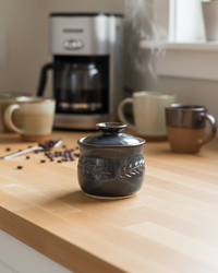 Wheat Design Sugar Bowl Midnight Blue
