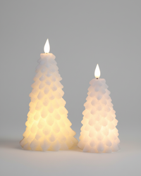 White LED Glitter Christmas Tree Candle