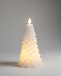 White LED Glitter Christmas Tree Candle