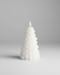 White LED Glitter Christmas Tree Candle