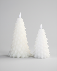 White LED Glitter Christmas Tree Candle