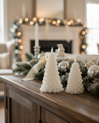 White LED Glitter Christmas Tree Candle