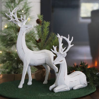 White Distressed Resin Deer