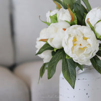 Peony Bundle Real Touch White 11"