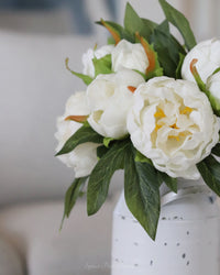 Peony Bundle Real Touch White 11"