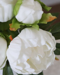 Peony Bundle Real Touch White 11"