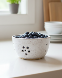 Wheat Design Berry Bowl Speckled White