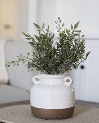 White Ceramic Double Handled Pots