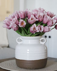 White Ceramic Double Handled Pots