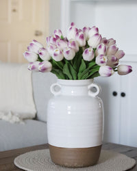 White Ceramic Double Handled Pots