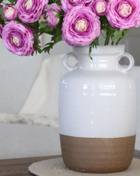 White Ceramic Double Handled Pots