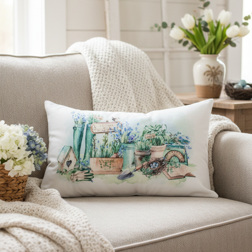 Country Garden Lumbar Pillow