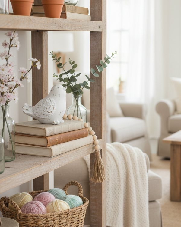 White Distressed Resin Bird