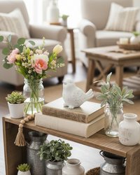 White Distressed Resin Bird