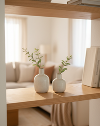 White Narrow Neck Porcelain Vase