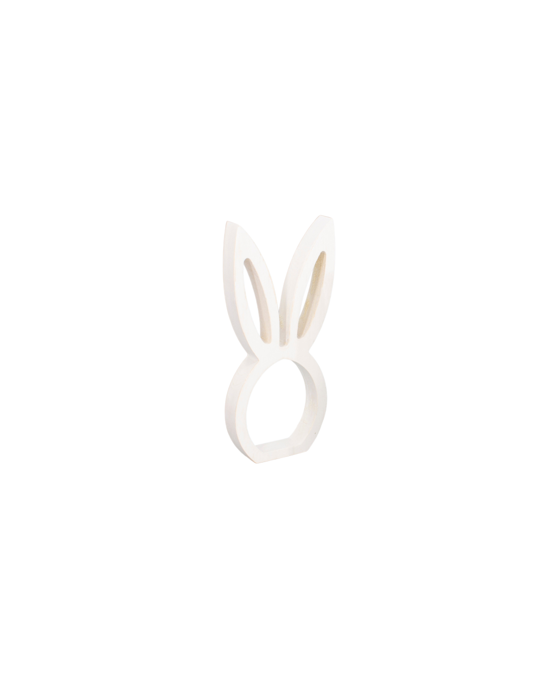 White Wood Bunny Head Cutout Petite