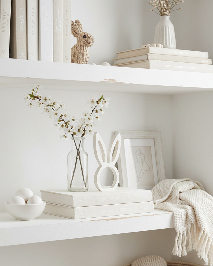 White Wood Bunny Head Cutout Petite