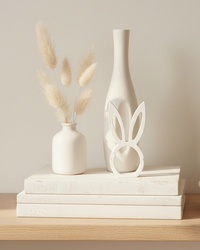 White Wood Bunny Head Cutout Petite