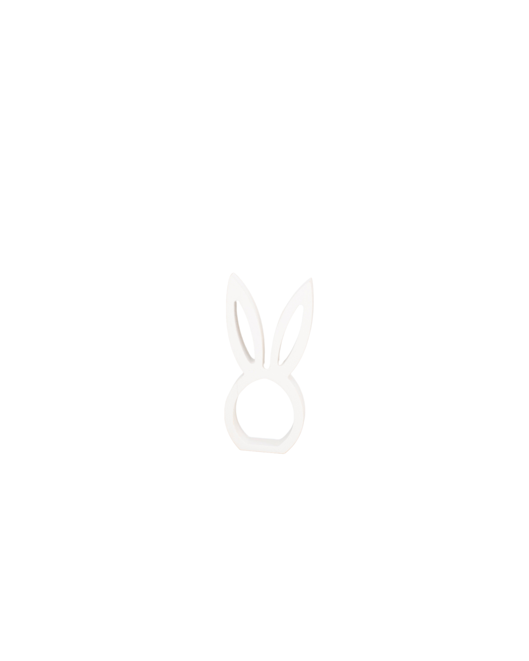 White Wood Bunny Head Cutout Petite