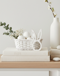 White Wood Bunny Head Cutout Petite