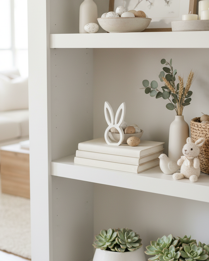 White Wood Bunny Head Cutout Petite