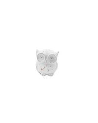 Mini Whitewashed Distressed Resin Owl