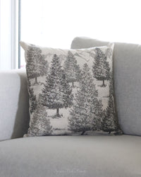 Winter Trees Cotton Throw Pillow