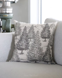Winter Trees Cotton Throw Pillow