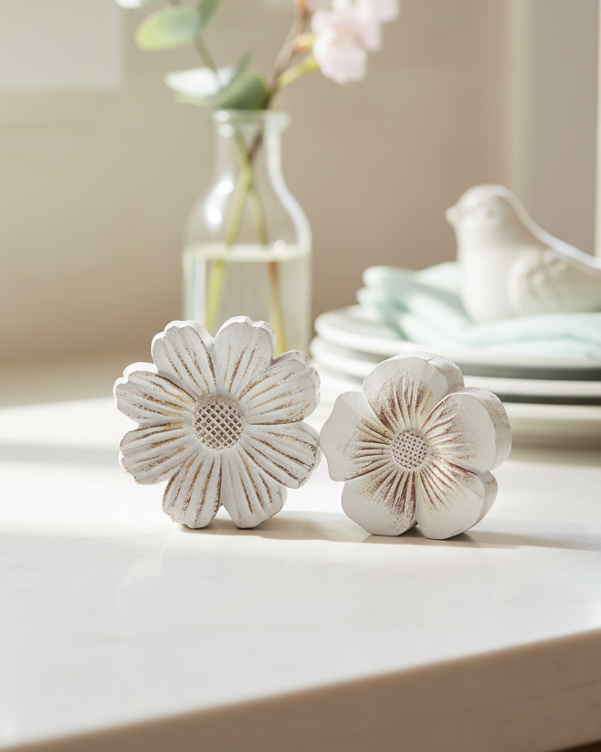 Wood Look Resin Flower